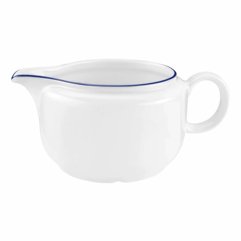 Seltmann Weiden Compact Sauciere, Saucenkanne, Soßenkanne, Porzellan, Blaurand, 600 ml, 001.718869