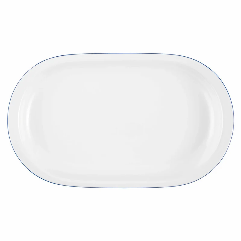 Seltmann Weiden Compact Platte, Servierplatte, Servierteller, Porzellan, Blaurand, 33 cm, 001.718871