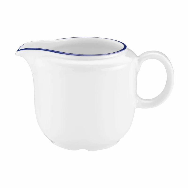 Seltmann Weiden Compact Milchkännchen, Kännchen, Milchgießer, Milchkanne, Porzellan, Blaurand, 230 ml, 001.718883