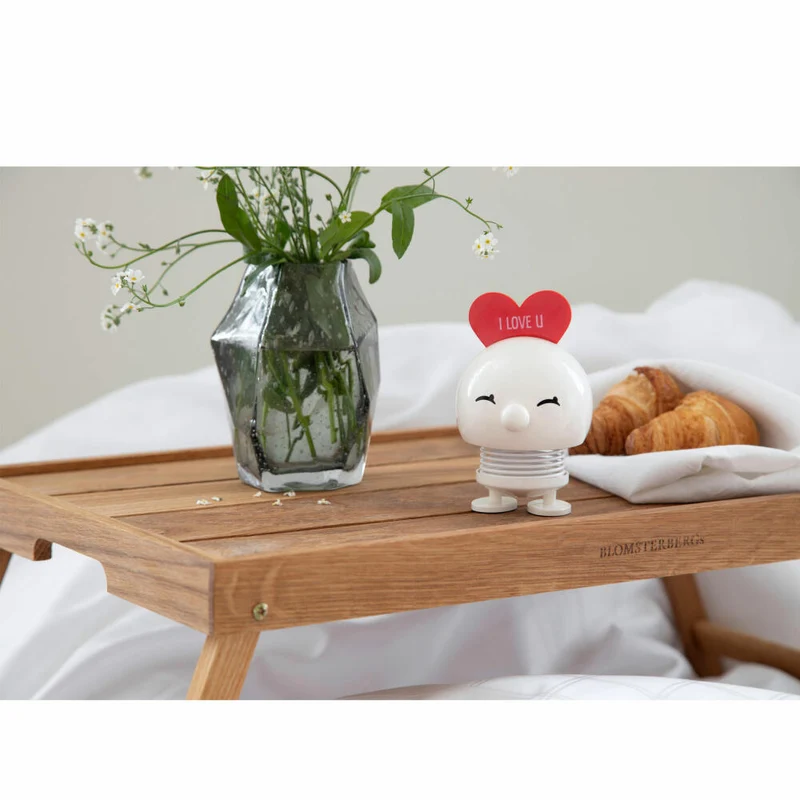 Hoptimist Dekofigur Love Bimble M White, Wackelfigur mit Herz, Kunststoff, Weiß, 12 cm, 27891