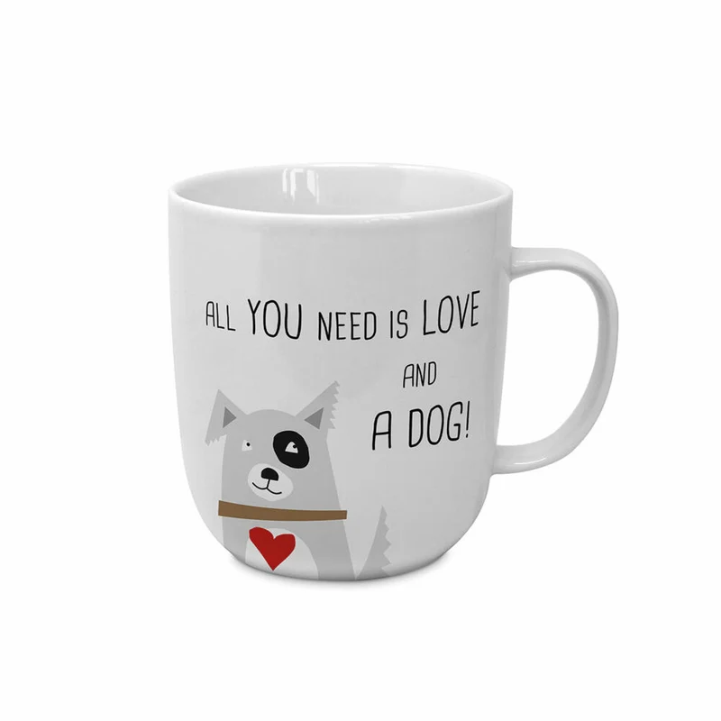 PPD Love and Dog Single Mug, Tasse, Teetasse, Kaffetasse, Kaffee Becher, New Bone China, 400 ml, 164101782