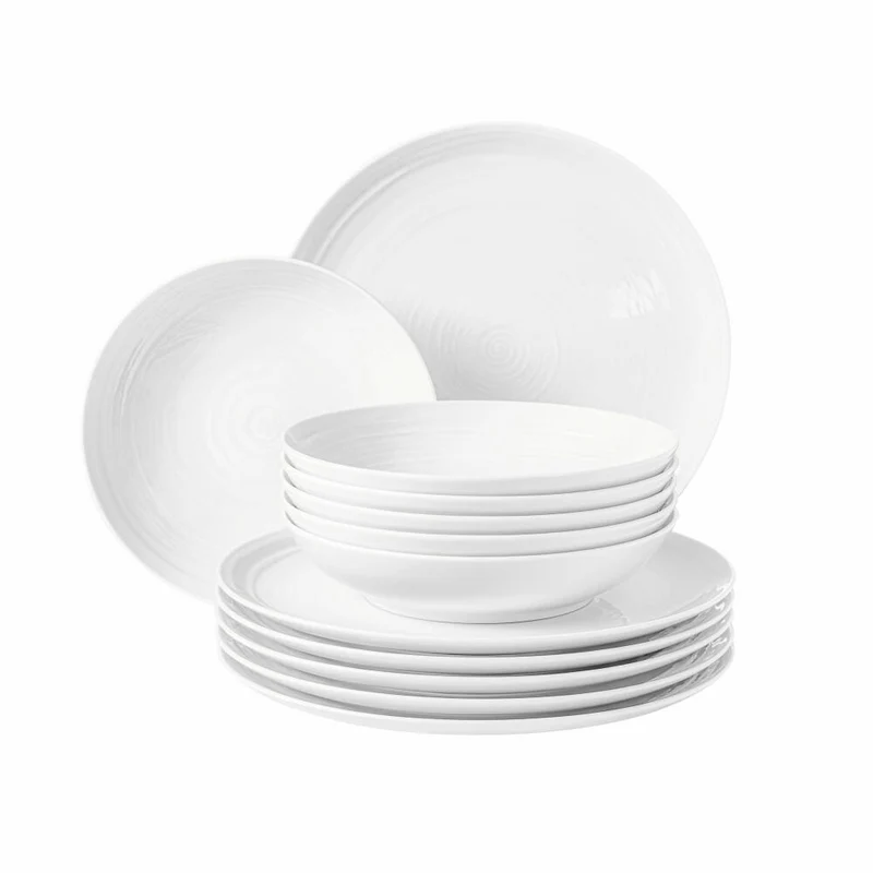Seltmann Weiden Terra Tafelservice, 12-tlg., Tafel Service, Essservice, Geschirr Set, Porzellan, Weiß, 001.766191