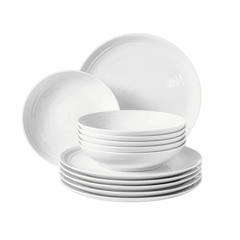 Seltmann Weiden Terra Tafelservice, 12-tlg., Tafel Service, Essservice, Geschirr Set, Porzellan, Weiß, 001.766191