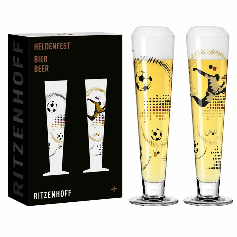 Ritzenhoff Bierglas Heldenfest F24, 2er Set, Christine Kordes, Biergläser, Kristallglas, 385 ml, 6271001