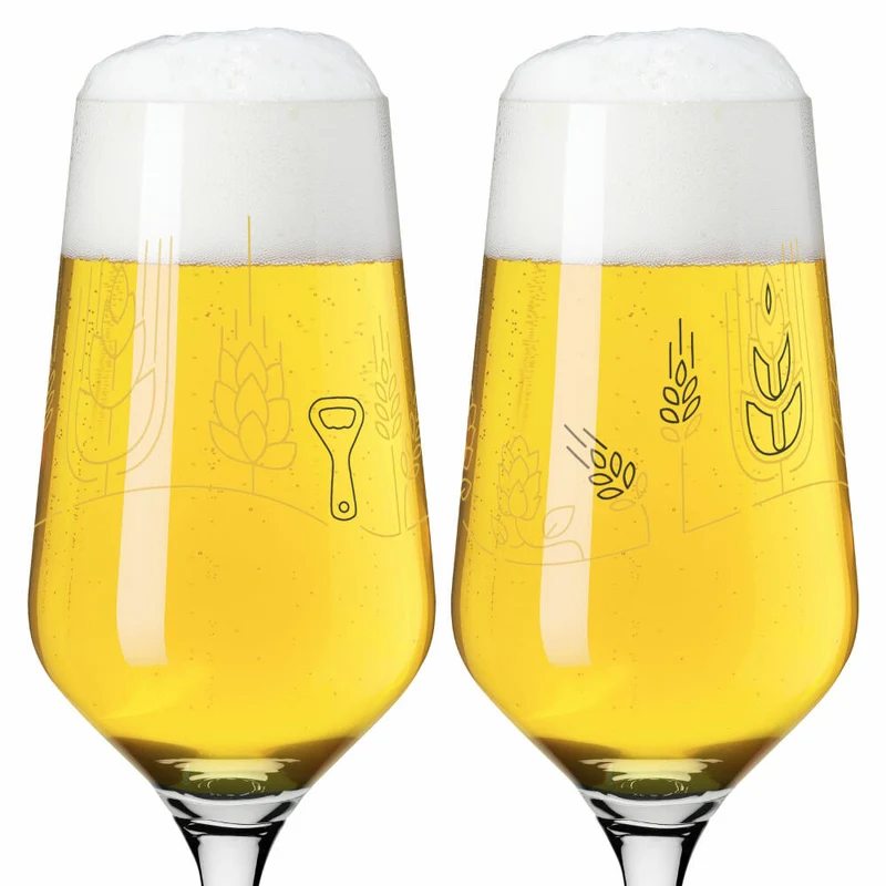 Ritzenhoff Brauchzeit Pils 011 012 F24, 2er Set, Ritzenhoff Design Team, Pilsglas, Kristallglas, 374 ml, 3471006