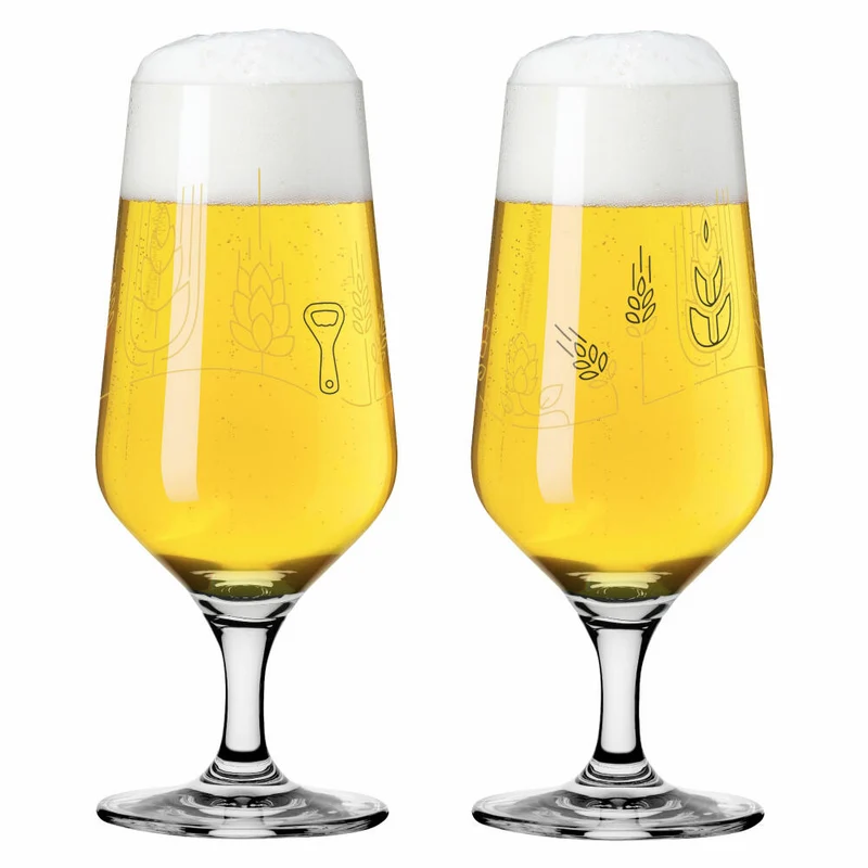 Ritzenhoff Brauchzeit Pils 011 012 F24, 2er Set, Ritzenhoff Design Team, Pilsglas, Kristallglas, 374 ml, 3471006