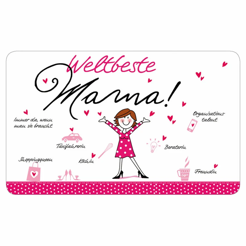 PPD Tray Weltbeste Mama, Frühstücksbrettchen, Brettchen, Frühstück, Resopal, 14.3 x 23.3 cm, 661232