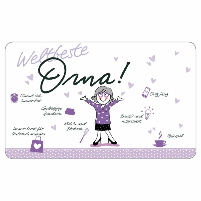 PPD Tray Weltbeste Oma, Frühstücksbrettchen, Brettchen, Frühstück, Resopal, 14.3 x 23.3 cm, 661234