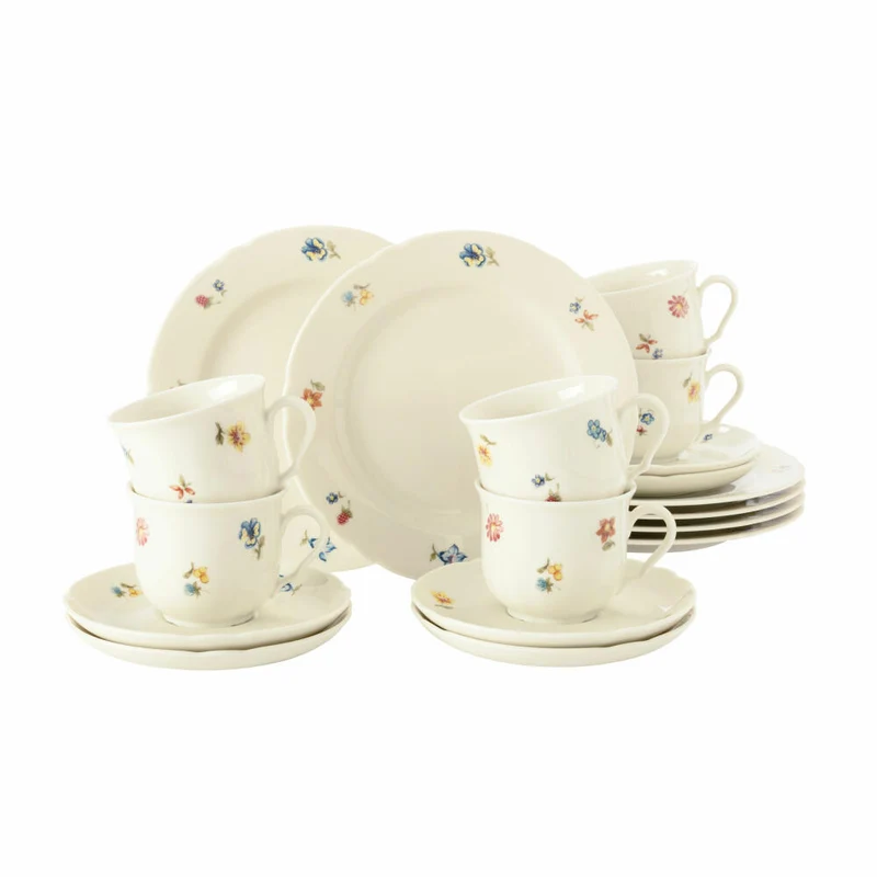 Seltmann Weiden Marie-Luise Kaffeeservice, 18-tlg., Kaffee Service, Geschirrset, Porzellan, Streublume, 001.727512