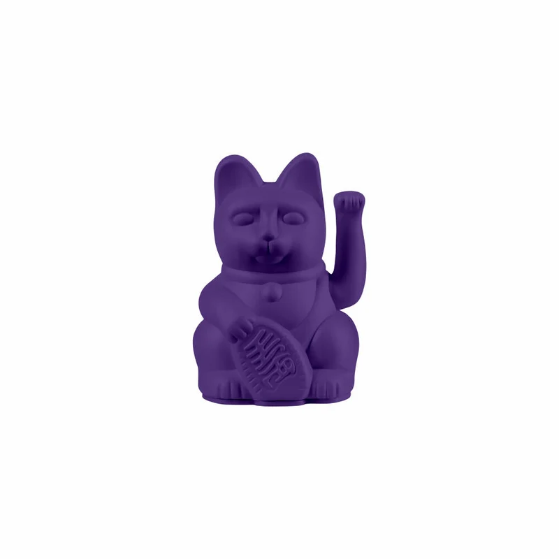 Donkey Products Winkekatze Lucky Cat Mini Maneki Neko, Glücksbringer, Kunststoff, Violet, 10 cm, 330632