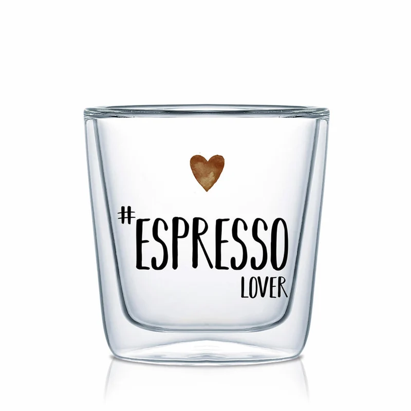 PPD Espresso Lover Doppelwandig, Espressoglas, Kaffeeglas, Borosilikatglas, 80 ml, 604254