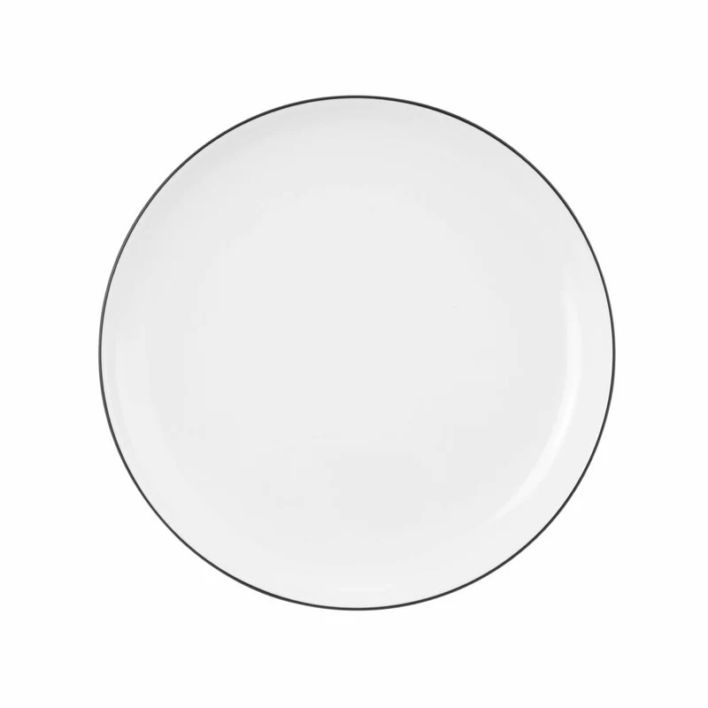 Seltmann Weiden Lido Brotteller Rund, Frühstücksteller, Kuchenteller, Porzellan, Black Line, Ø 17 cm, 001.741628