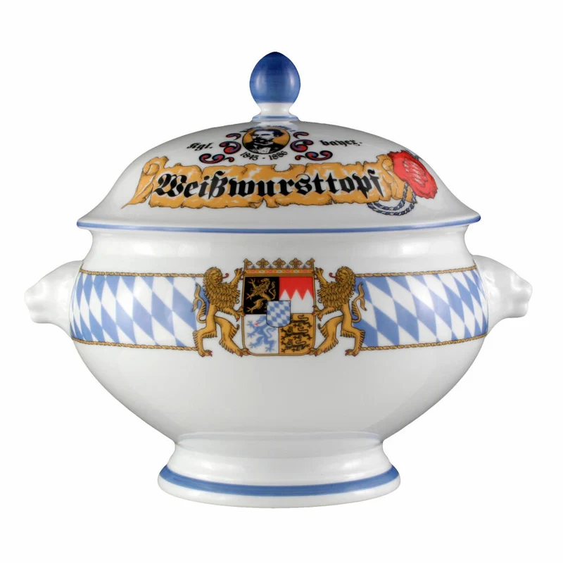 Seltmann Weiden Compact Terrine Löwenkopf, mit Deckel, Weißwursttopf, Schüssel, Porzellan, 3 L, 001.455069
