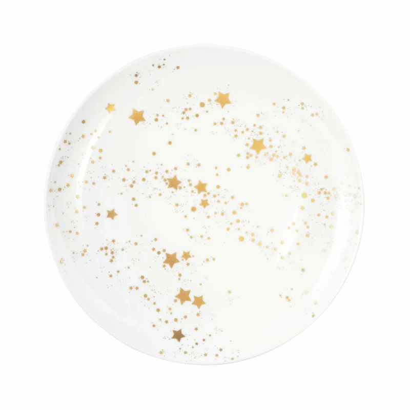 Seltmann Weiden Liberty Frühstücksteller, Teller, Kuchenteller, Porzellan, Golden Stars, Ø 22.7 cm, 001.772111