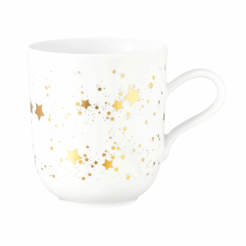 Seltmann Weiden Liberty Becher, Kaffeebecher, Teetasse, Tasse, Porzellan, Golden Stars, 400 ml, 001.772112