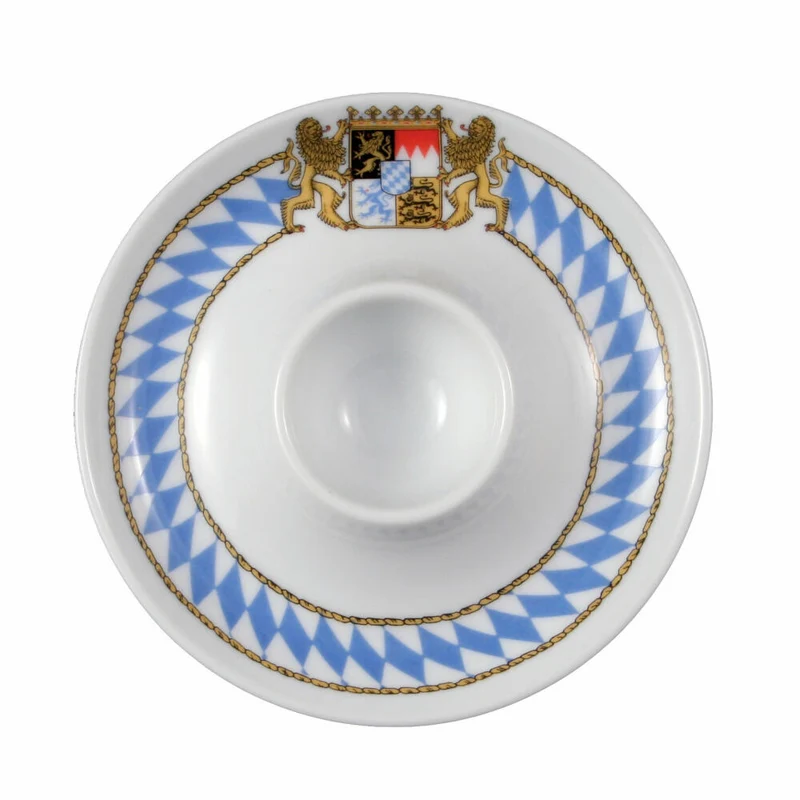 Seltmann Weiden Compact Eierbecher mit Ablage, Eierhalter, Eier Becher, Porzellan, Bayern Dekor, 001.458856