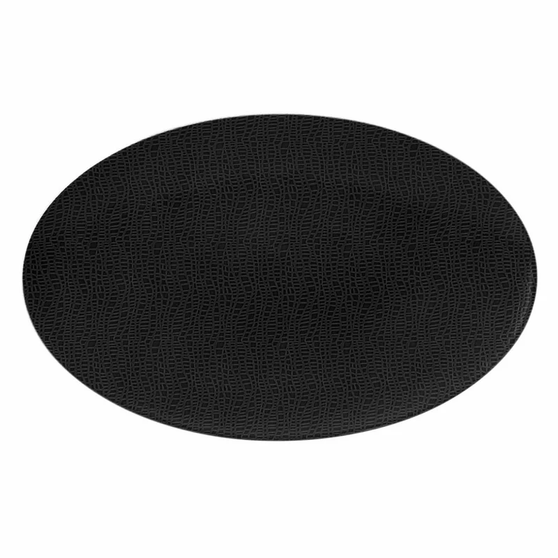 Seltmann Weiden Life Servierplatte Oval, Platte, Servierteller, Porzellan, Fashion Glamorous Black, 40.3 x 25.8 cm, 001.745799