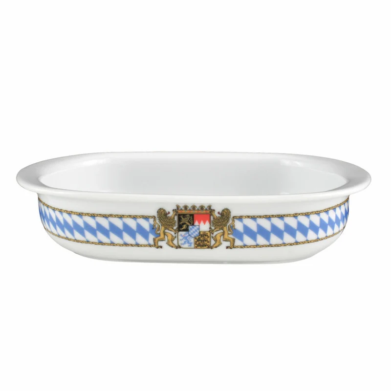 Seltmann Weiden Compact Auflaufform Oval, Ofenform, Backform, Porzellan, Bayern Dekor, 22 cm, 001.461759
