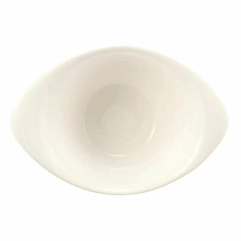 Seltmann Weiden Zoé Fine Diamond Eventbowl Oval, Schüssel, Schale, Porzellan, Creme Uni, 380 ml, 001.746251