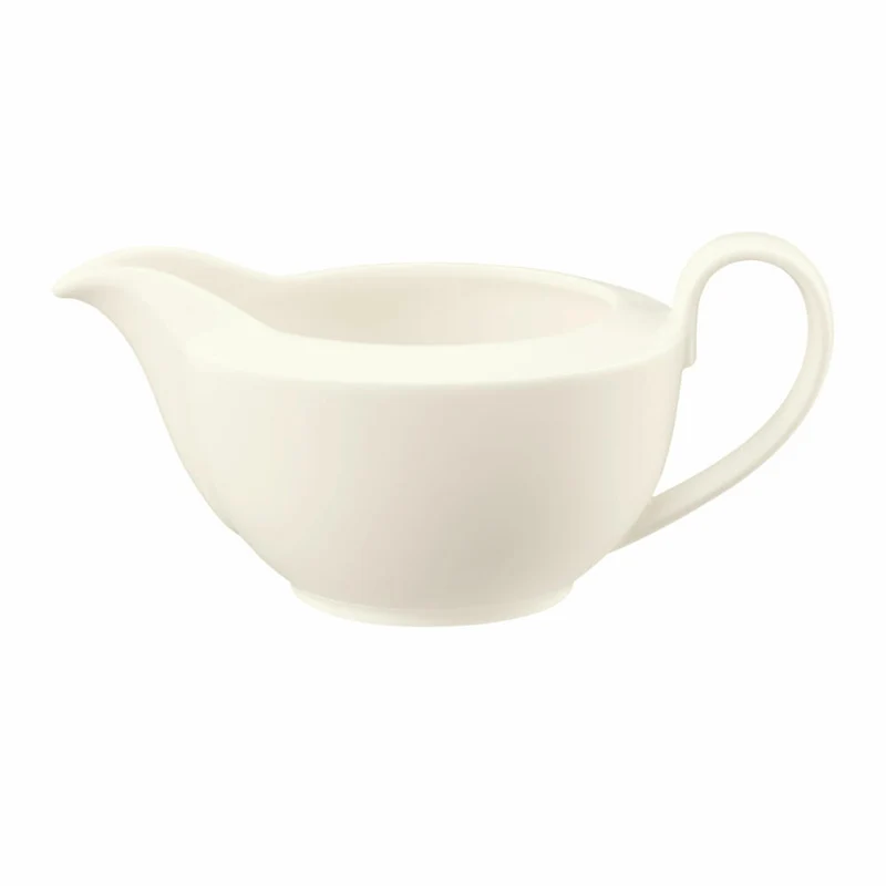 Seltmann Weiden Zoé Fine Diamond Sauciere, Saucenkanne, Soßenkanne, Porzellan, Creme Uni, 450 ml, 001.746258