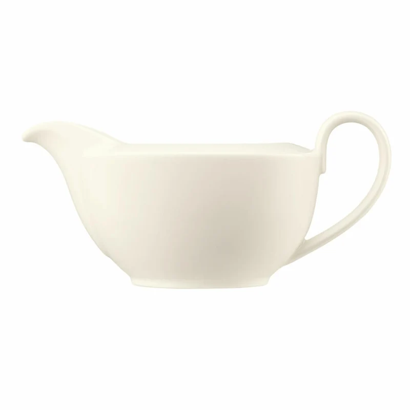 Seltmann Weiden Zoé Fine Diamond Sauciere, Saucenkanne, Soßenkanne, Porzellan, Creme Uni, 450 ml, 001.746258