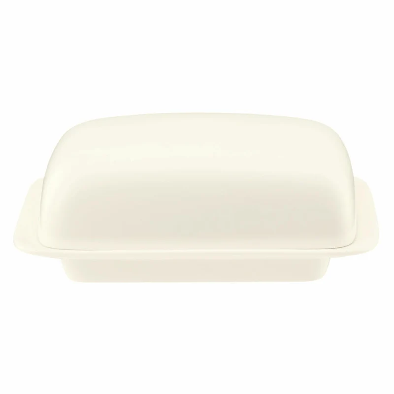 Seltmann Weiden Zoé Fine Diamond Butterdose, für 250 g, Butterschale, Porzellan, Creme Uni, 001.746259