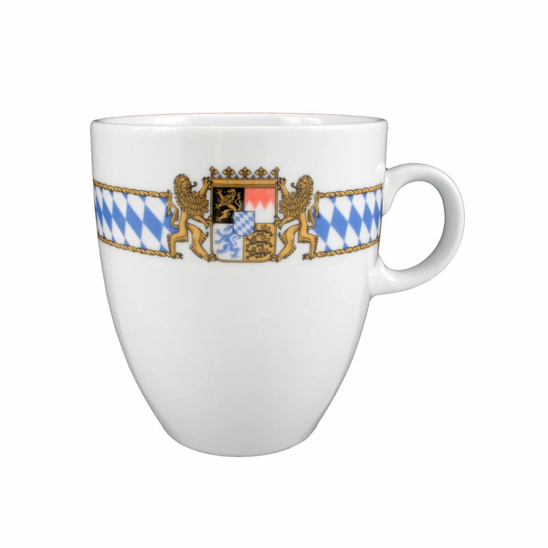 Seltmann Weiden Compact Becher, Kaffeebecher, Teetasse, Tasse, Porzellan, Bayern Dekor, 400 ml, 001.479933