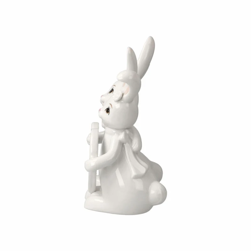Goebel Figur Hasenpaar Snow White - Forever, Porzellan, weiß, 16 cm, 66845611