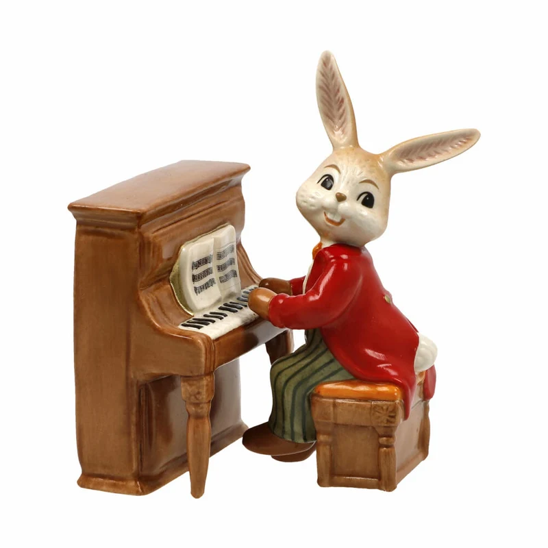 Goebel Figur Hase - Kleiner Virtuose, Ostern, Steingut, Bunt, 9 cm, 66845811