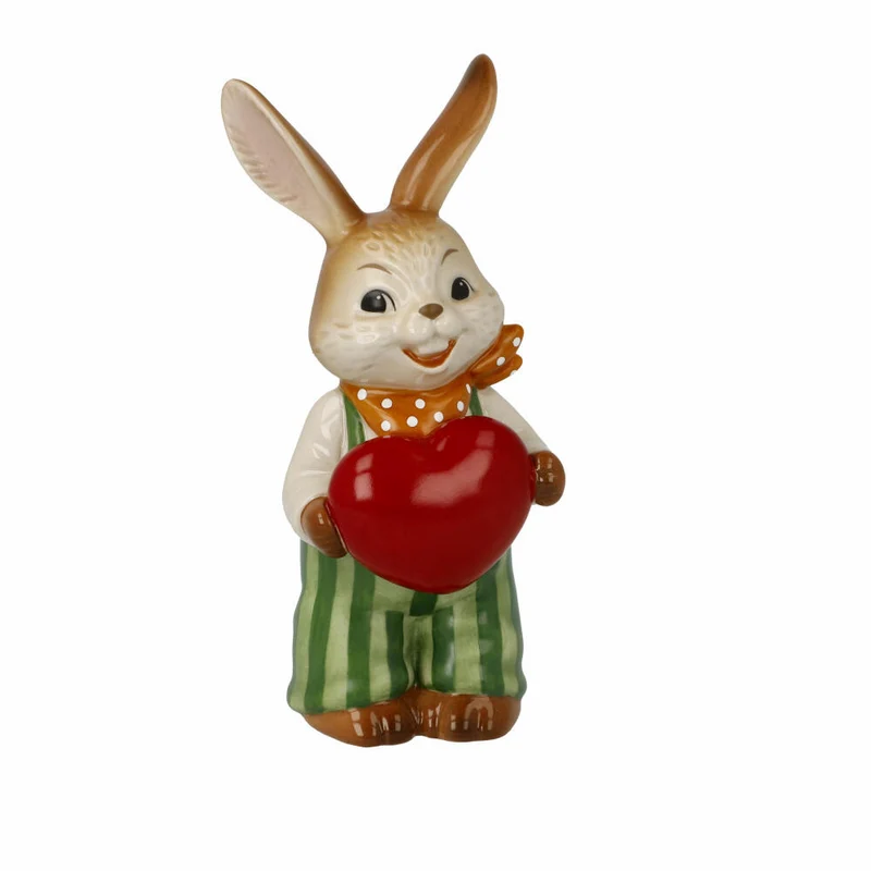 Goebel Figur Hase - Von Herzen!, Ostern, Steingut, Bunt, 12 cm, 66845821