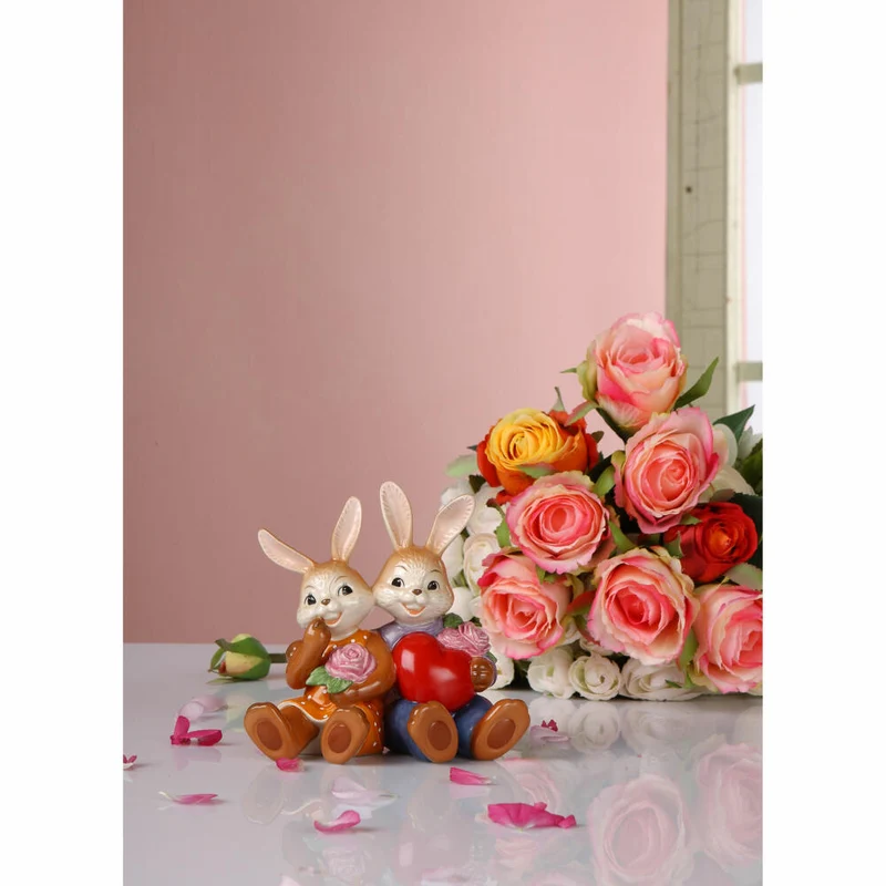 Goebel Figur Hasen - Mein Valentins-Schatz, Steingut, Bunt, 12 cm, 66845841