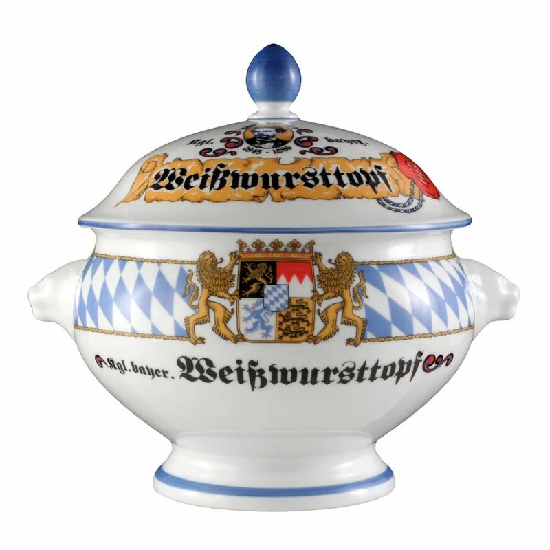 Seltmann Weiden Compact Terrine Löwenkopf, mit Deckel, Weißwursttopf, Schüssel, Porzellan, 2 L, 001.454796