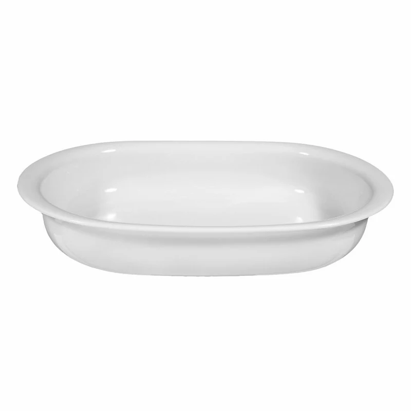 Seltmann Weiden Lukullus Auflaufform Oval, Ofenform, Backform, Porzellan, Weiß, 34 cm, 001.103494