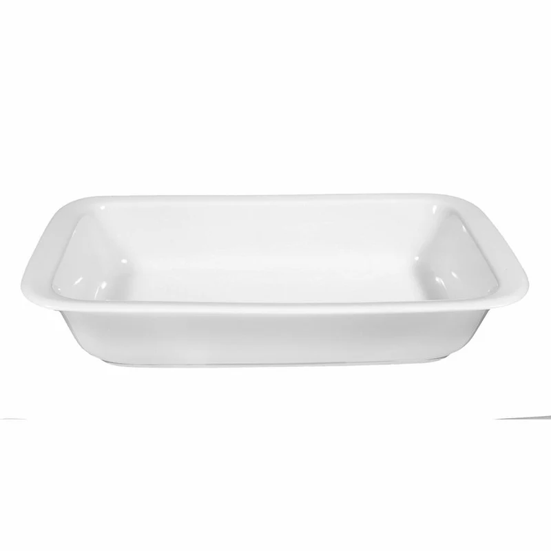 Seltmann Weiden Lukullus Auflaufform Eckig, Ofenform, Backform, Porzellan, Weiß, 35 cm, 001.103969