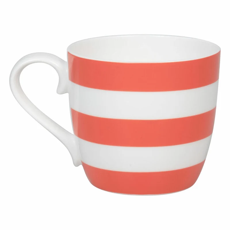 Könitz Becher Stripes - Coral, Tasse, Bone China, Rot, 425 ml, 11 2 057 2825