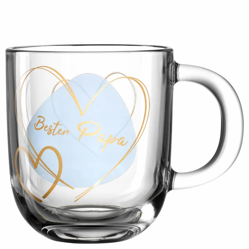 Leonardo Tasse Emozione Bester Papa, Henkelbecher, Kalk-Natron-Glas, Blau, 400 ml, 033229