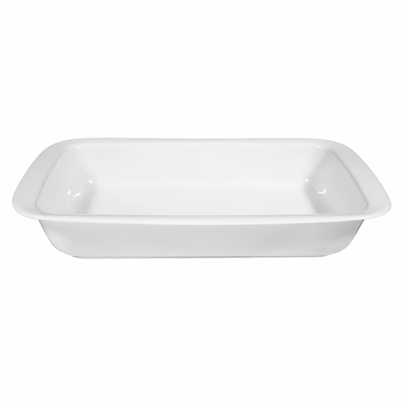 Seltmann Weiden Lukullus Auflaufform Eckig, Ofenform, Backform, Porzellan, Weiß, 38 cm, 001.104127