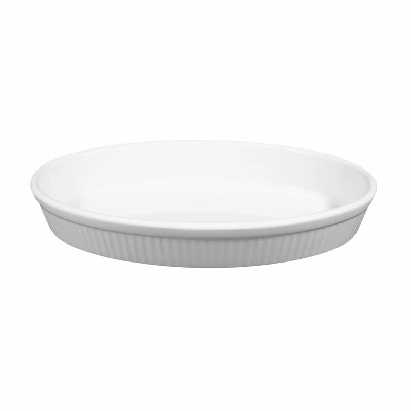 Seltmann Weiden Lukullus Auflaufform Oval, Ofenform, Backform, Porzellan, Weiß, 24 cm, 001.104601