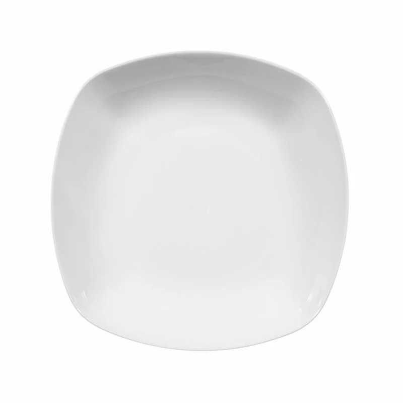 Seltmann Weiden Lido Teller Tief Eckig, Suppenteller, Speiseteller, Porzellan, Weiß, 21 cm, 001.199045