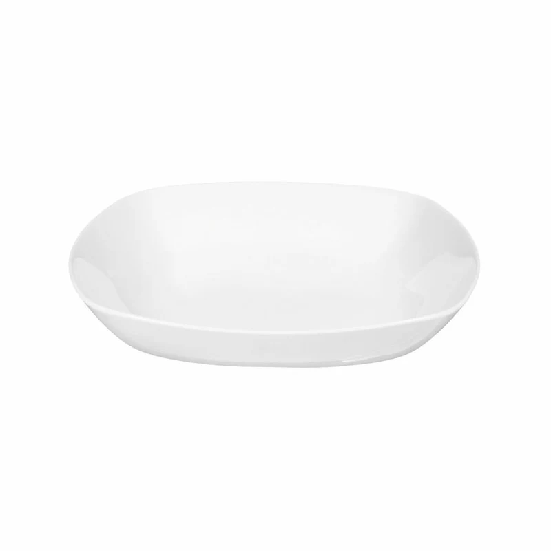 Seltmann Weiden Lido Teller Tief Eckig, Suppenteller, Speiseteller, Porzellan, Weiß, 21 cm, 001.199045