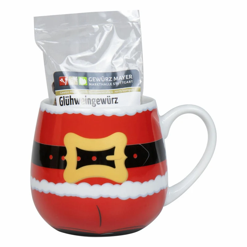 Könitz Becher-Geschenkset Santa Claus mit Glühweingewürz, Tasse, Porzellan, Rot, 400 ml, 11 5 000 2416