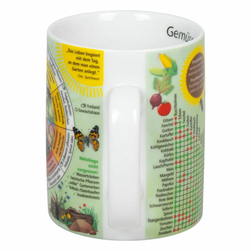 Könitz Becher Wissensbecher Gemüsegarten mit Samentüte in Geschenkbox, Tasse, Porzellan, Bunt, 460 ml, 11 5 000 2795