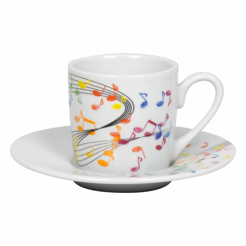 Könitz Espressotasse Flying Notes mit Untertasse, Becher, Porzellan, Bunt, 85 ml, 11 5 053 2300