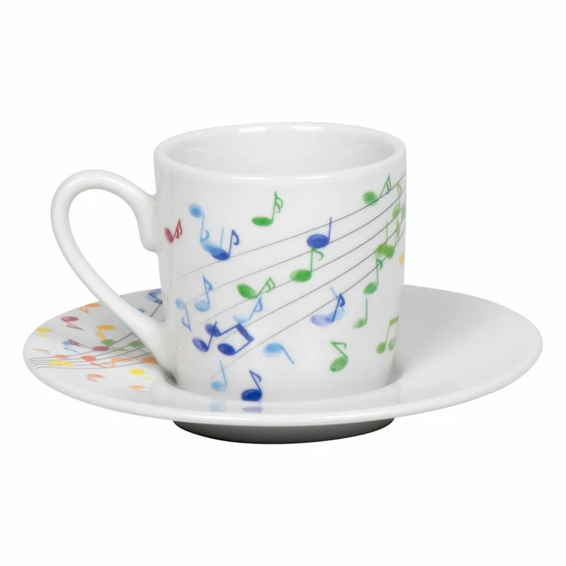 Könitz Espressotasse Flying Notes mit Untertasse, Becher, Porzellan, Bunt, 85 ml, 11 5 053 2300