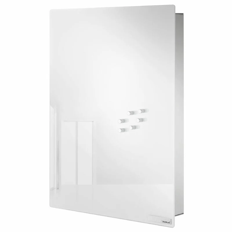 Blomus Schlüsselkasten, Glasmagnettafel Velio, Magnetwand, Schlüsselbrett, 40x30 cm, Weiß, 65366