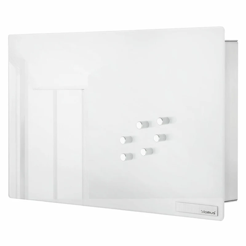 Blomus Schlüsselkasten, Glasmagnettafel Velio, Magnetwand, Schlüsselbrett, 20x30 cm, Weiß, 65363
