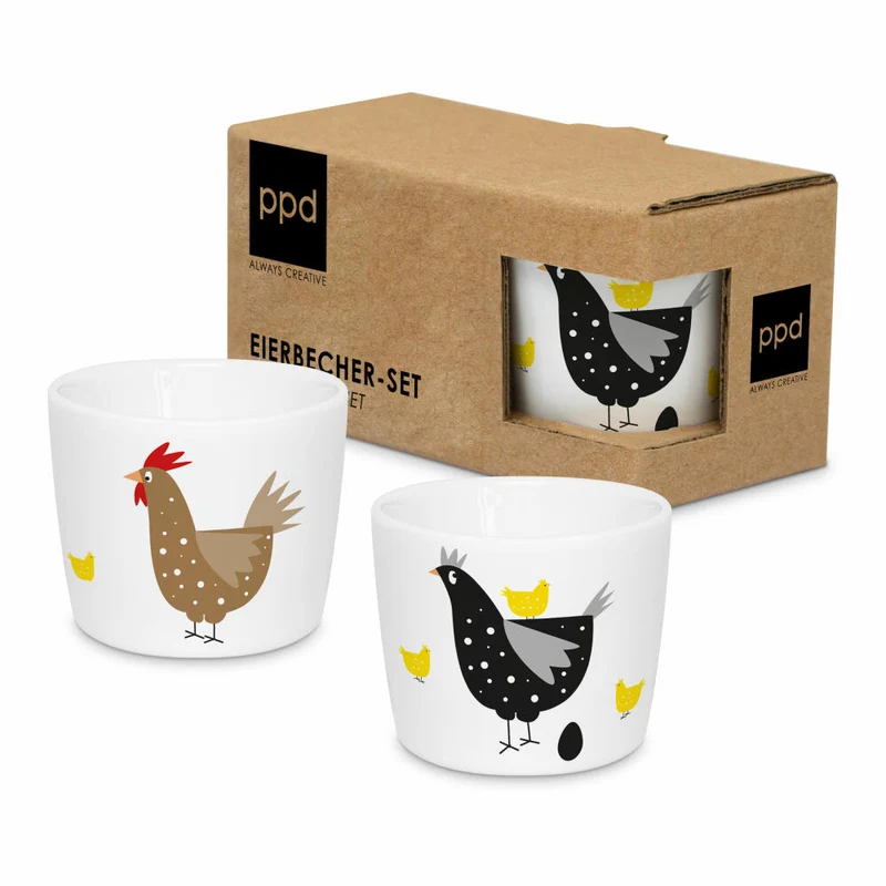 PPD Breakfast Club Egg Cup Set, 2-tlg., Eierbecher, Eierhalter, New Bone China, 604802
