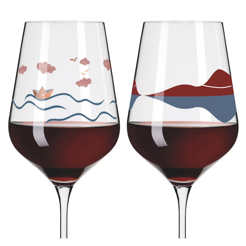 Ritzenhoff Rotweinglas 2er Set Herzkristall H23, Aurélie Girod, Applefield, Kristallglas, 570 ml, 6161001