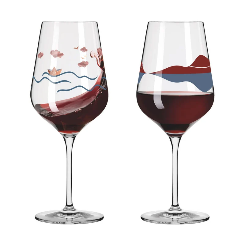 Ritzenhoff Rotweinglas 2er Set Herzkristall H23, Aurélie Girod, Applefield, Kristallglas, 570 ml, 6161001
