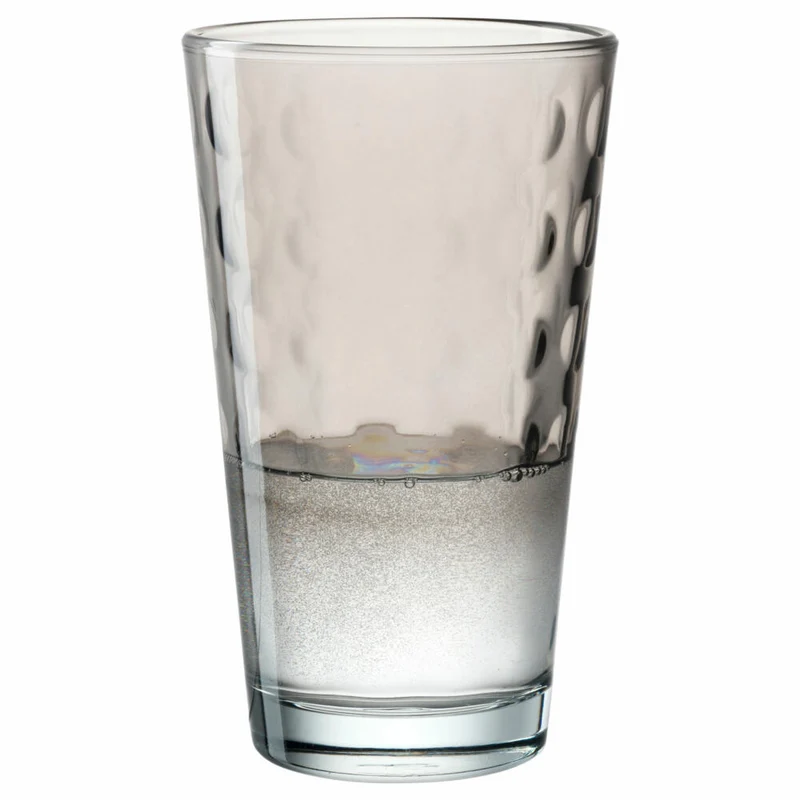 Leonardo Trinkglas Optic, Trinkbecher, Kalk-Natron-Glas, Grau, 540 ml, 023482